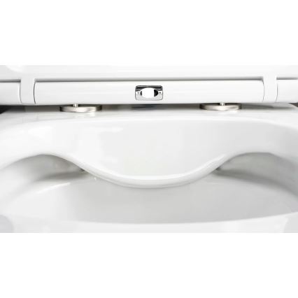 Deante CGRD6ZPW - WC a parete con sedile ROUND ceramiche/bianco