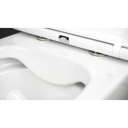 Deante CGRD6ZPW - WC a parete con sedile ROUND ceramiche/bianco