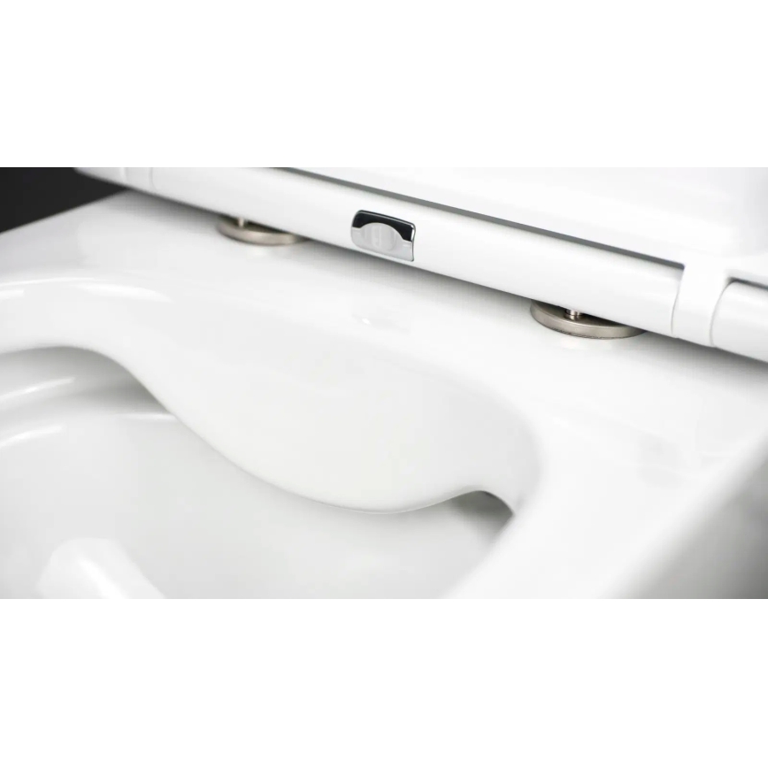 Deante CGRD6ZPW - WC a parete con sedile ROUND ceramiche/bianco