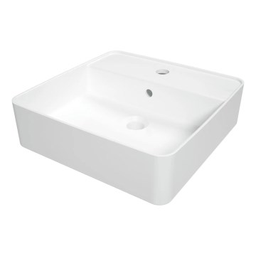 Deante CGS_6U4B - Lavabo da appoggio con foro per rubinetto SQUARE 42x42 cm ceramica/bianco
