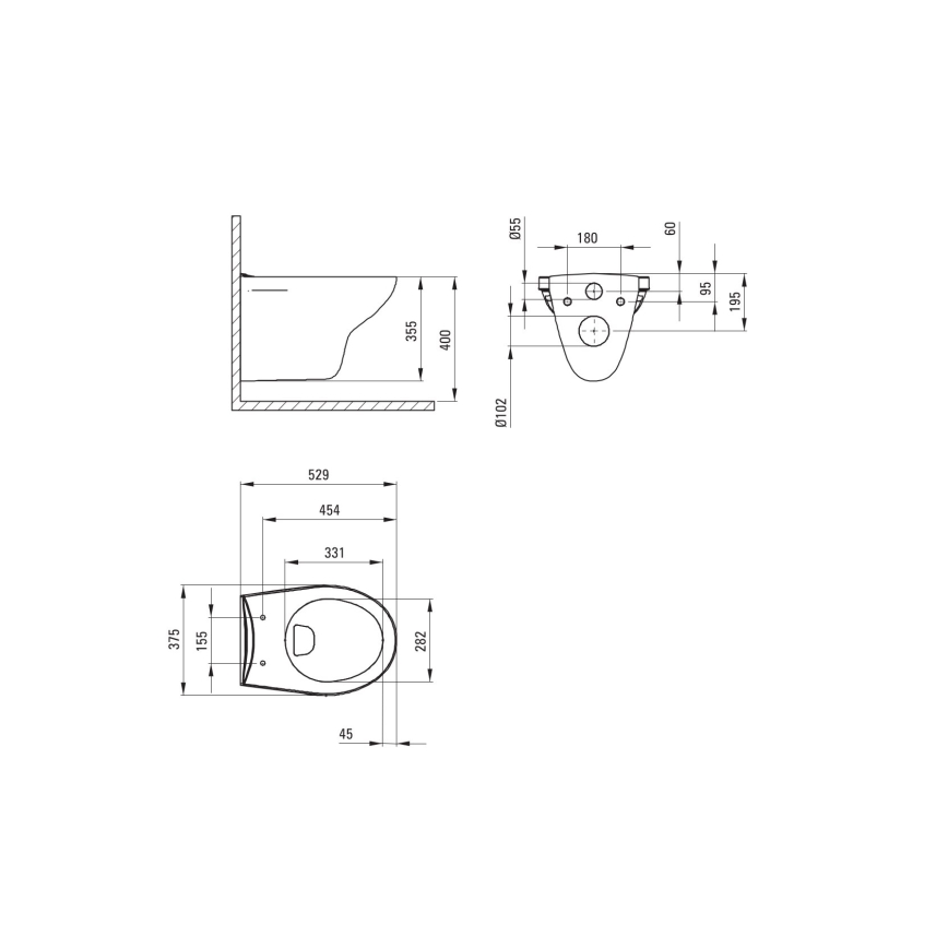 Deante CMOD6SPW - WC sospeso con sedile SoftClose BORO ceramica/bianco