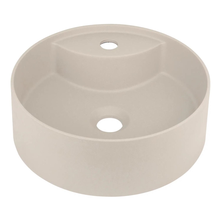 Deante CQS_5U4B - Lavabo da appoggio con foro per rubinetto SILIA diam. 36 cm granito/beige