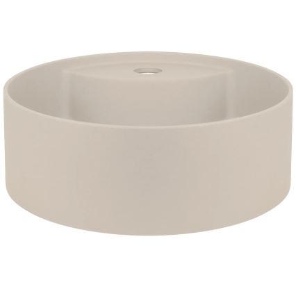 Deante CQS_5U4B - Lavabo da appoggio con foro per rubinetto SILIA diam. 36 cm granito/beige