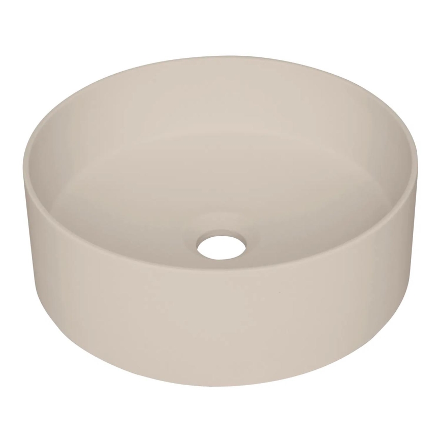 Deante CQS_5U4S - Lavabo da appoggio SILIA diam. 36 cm granito/beige