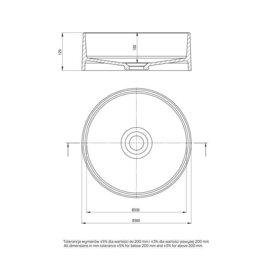 Deante CQS_5U4S - Lavabo da appoggio SILIA diam. 36 cm granito/beige