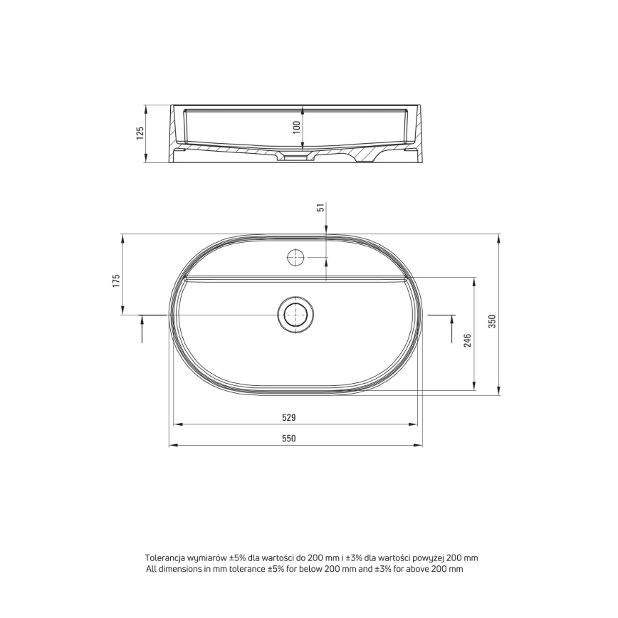 Deante CQS_5U6B - Lavandino da appoggio con un tap hole SILIA 35x55 cm granito/beige