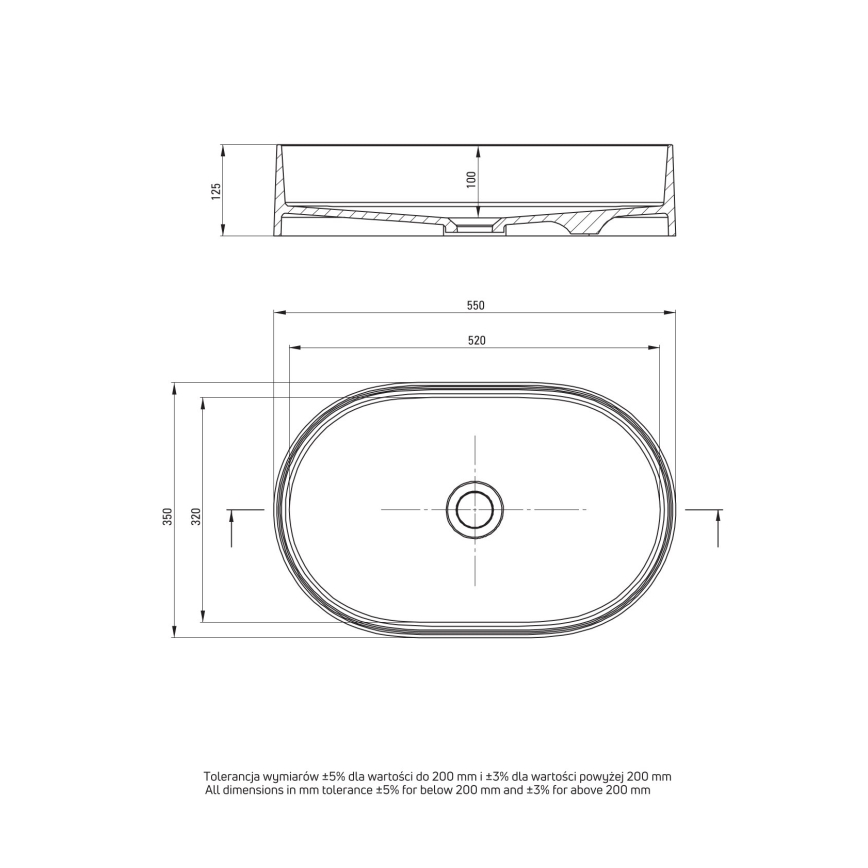 Deante CQS_5U6S - Lavabo da appoggio SILIA 35x55 cm granito/beige