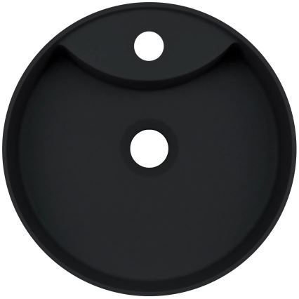Deante CQS_NU4B - Lavabo da appoggio SILIA con foro preforato per rubinetteria, Ø 36 cm, granito/nero