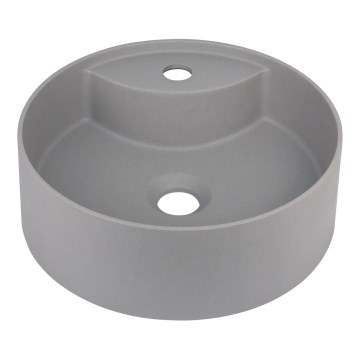 Deante CQS_SU4B - Lavabo da appoggio SILIA con foro rubinetteria Ø 36 cm granito/grigio metallizzato