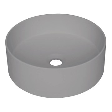 Deante CQS_SU4S - Lavabo da appoggio SILIA diam. 36 cm granito/grigio metallico