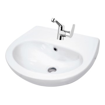 Deante - Lavabo sospeso JASMIN 45,7x36,4 + miscelatore per lavabo LEMON