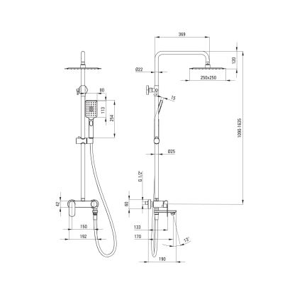 Deante NAC_N1AM - Set doccia con miscelatore ALPINIA nero