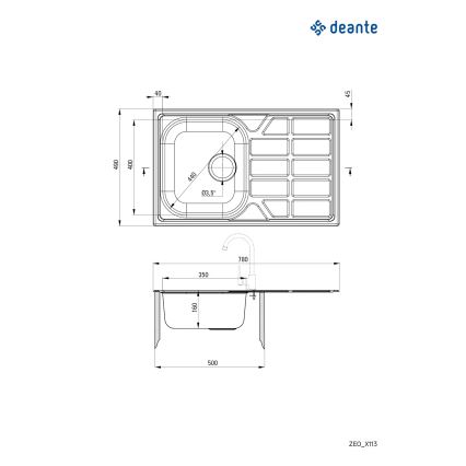 Deante ZEO_0113 - Lavello della cucina SOUL 49x78 cm raso