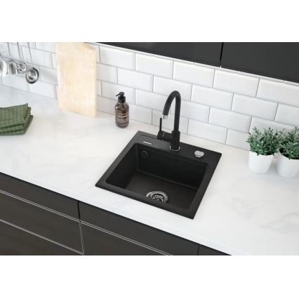 Deante ZQZ_T103 - Lavello da cucina ZORBA 44x44 cm granito/antracite