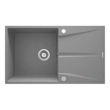 Deante ZRC_S11A - Lavello da cucina CORIO 50x86 cm granito/grigio metallico