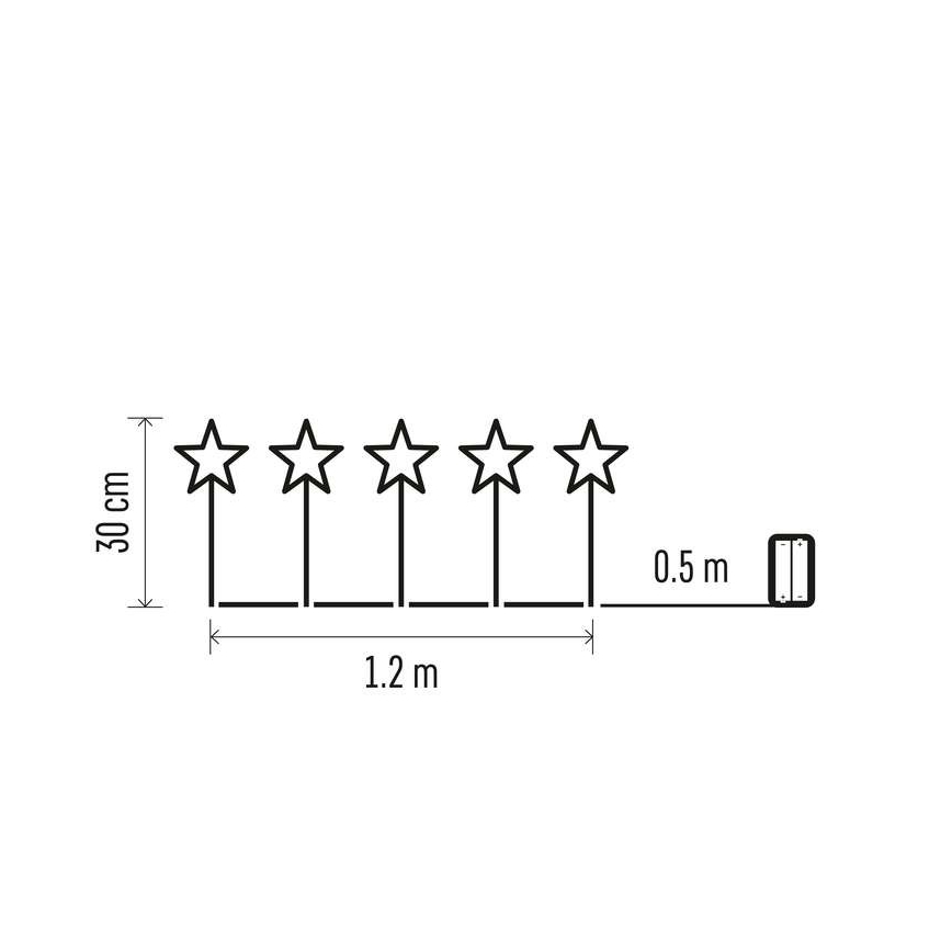 Decorazione da esterno natalizia a LED 5xLED/3xAA IP44 stelle