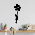 Decorazione da muro 100x34 cm bambina metallo