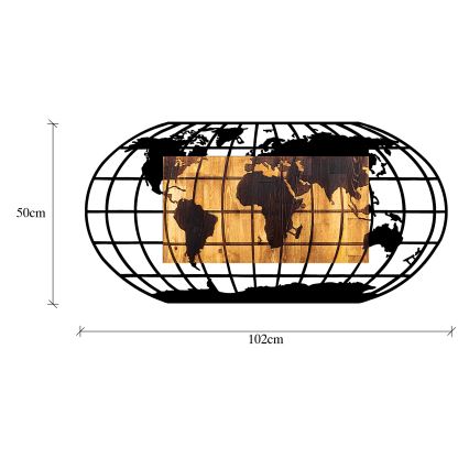 Decorazione da muro 102x50 cm globe