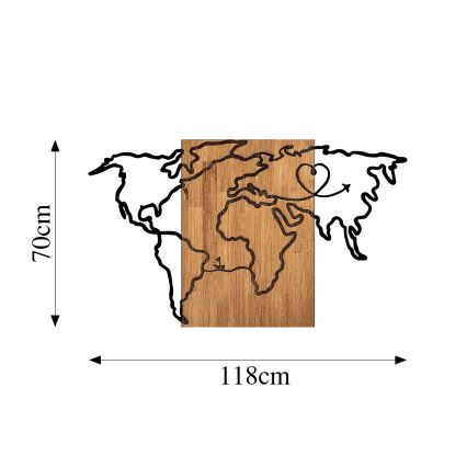 Decorazione da muro 118x70 cm mappa