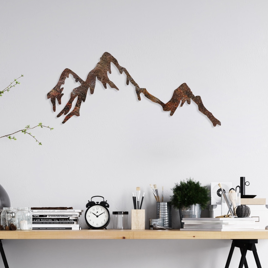 Decorazione da muro 45x70 cm montagne metallo