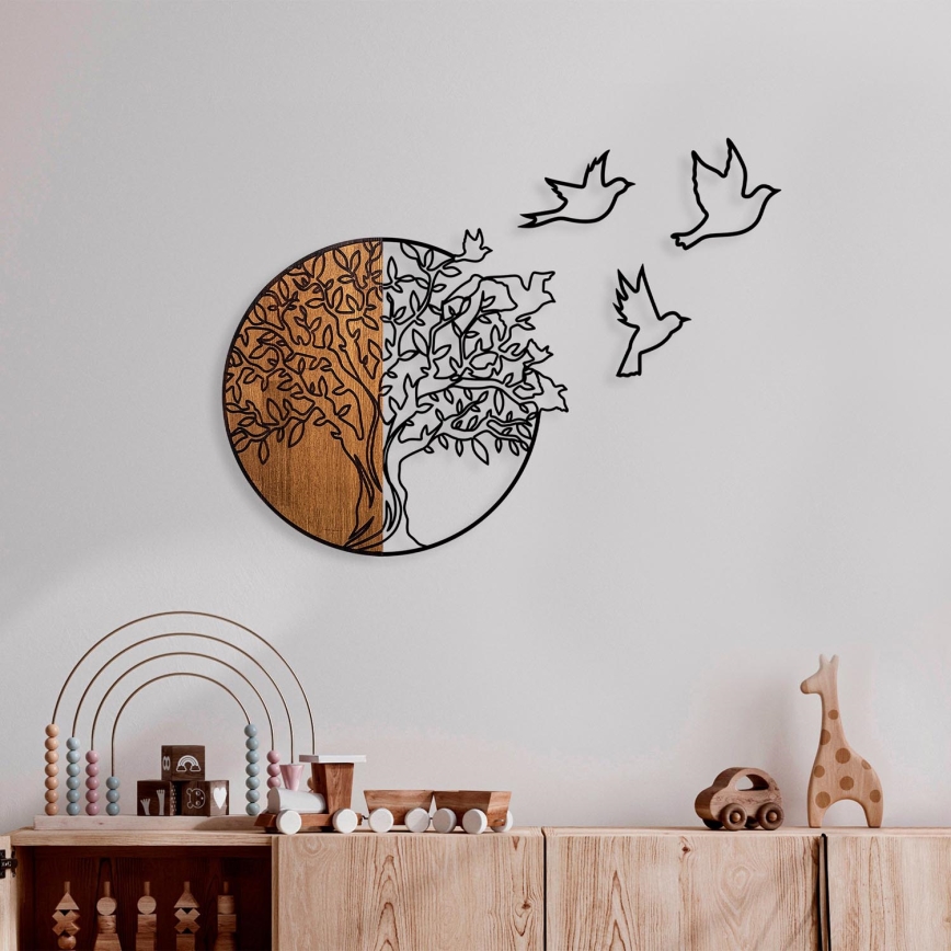 Decorazione da muro 60x56 cm albero e uccelli