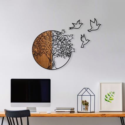 Decorazione da muro 60x56 cm albero e uccelli