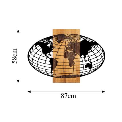 Decorazione da muro 87x58 cm globe