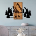Decorazione da muro 88x57 cm montagne legno/metallo