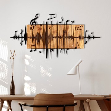 Decorazione da muro 90x47 cm appunti legno/metallo