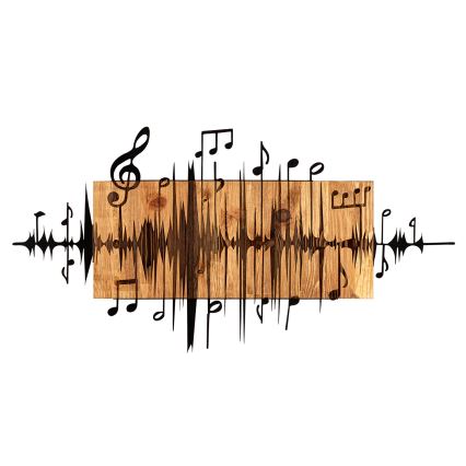 Decorazione da muro 90x47 cm appunti legno/metallo