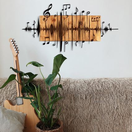 Decorazione da muro 90x47 cm appunti legno/metallo