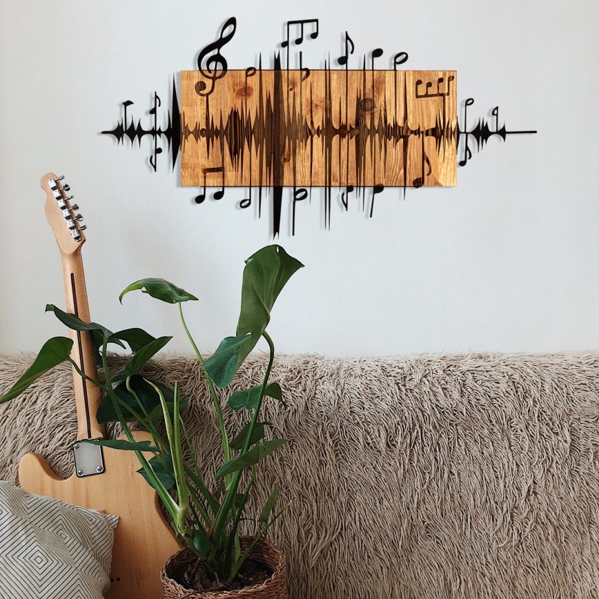 Decorazione da muro 90x47 cm appunti legno/metallo