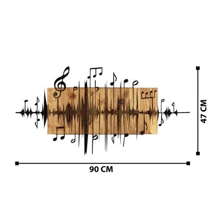 Decorazione da muro 90x47 cm appunti legno/metallo