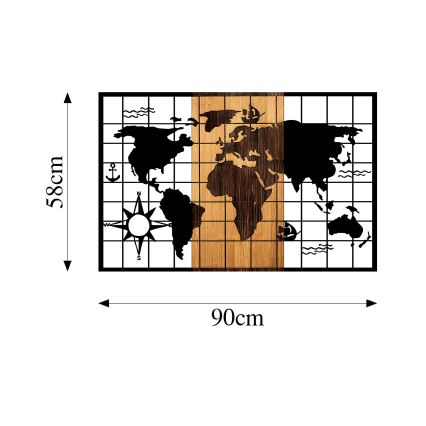 Decorazione da muro 90x58 cm mappa