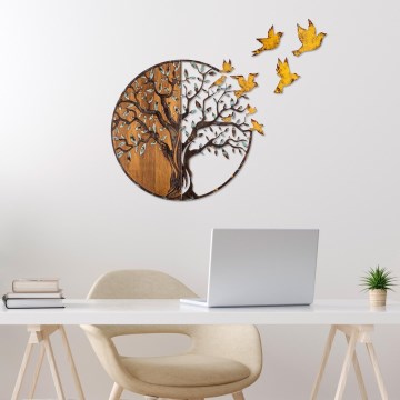 Decorazione da muro 92x71 cm albero e uccelli