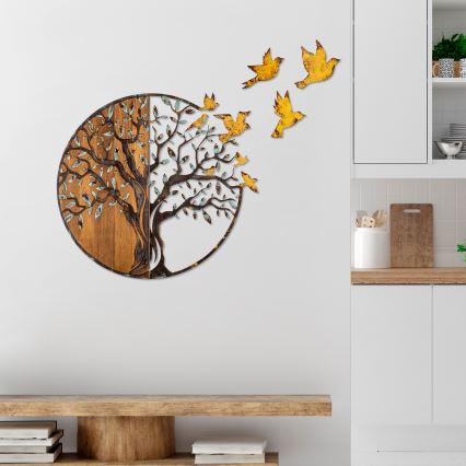 Decorazione da muro 92x71 cm albero e uccelli