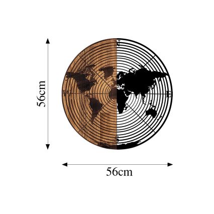 Decorazione da muro diametro 56 cm mappa