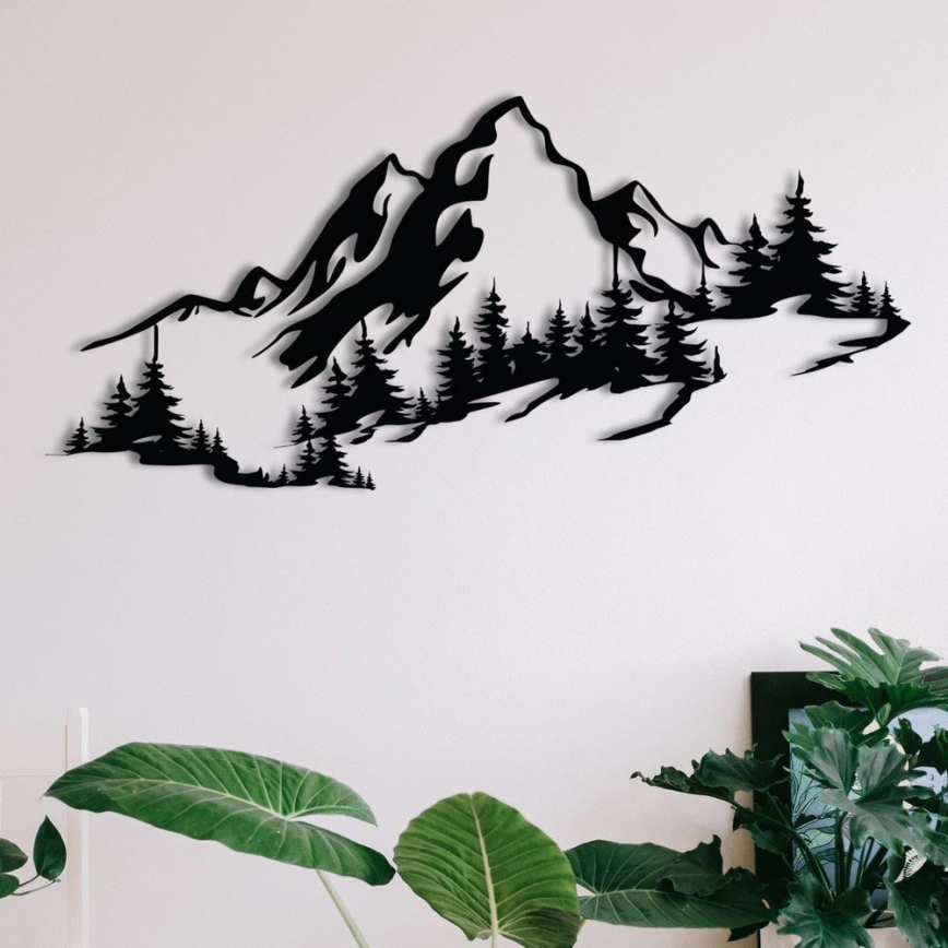 Decorazione da parete 30x67 cm montagne in metallo