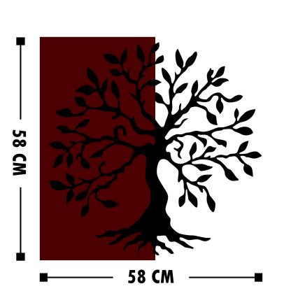 Decorazione da parete 58x58 cm legno/metallo