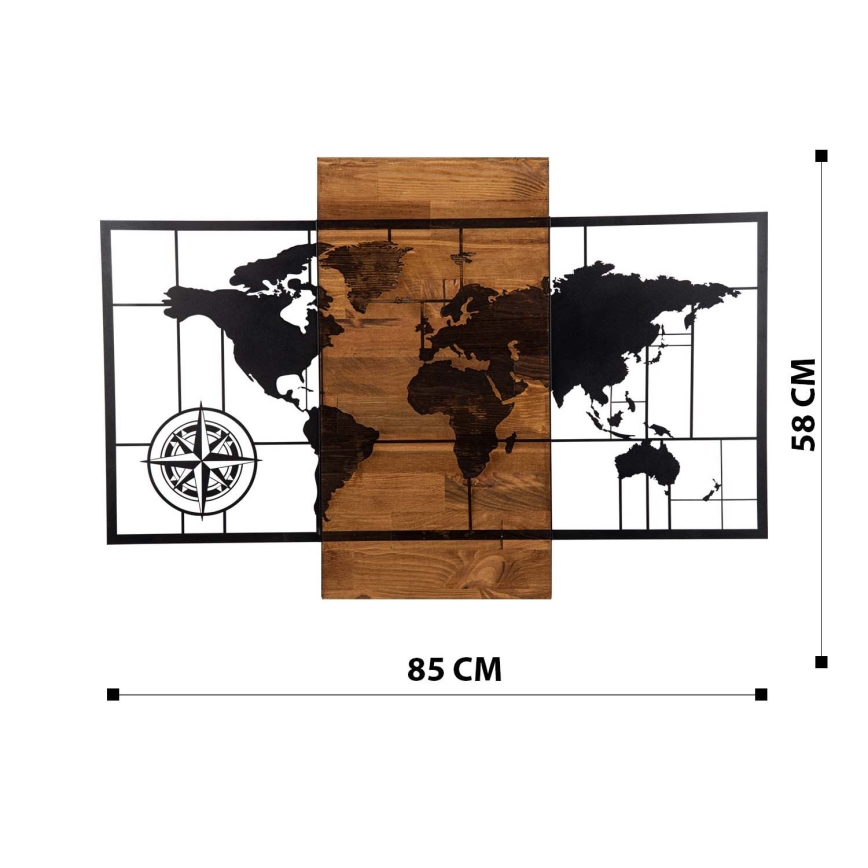 Decorazione da parete 58x85 cm legno/metallo