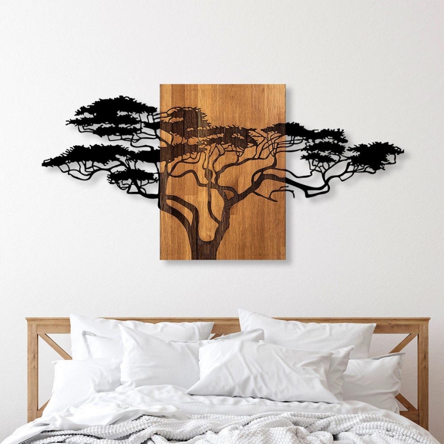 Decorazione da parete 70x144 cm albero legno/metallo