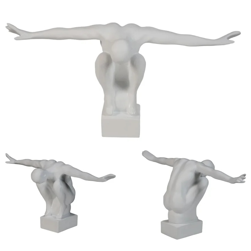 Decorazione da tavolo 19,5 x 16 x 38,5 cm resina/bianca