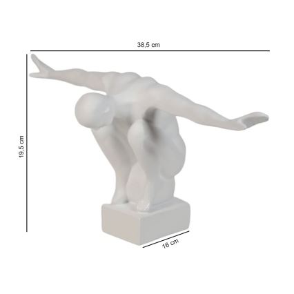 Decorazione da tavolo 19,5 x 16 x 38,5 cm resina/bianca