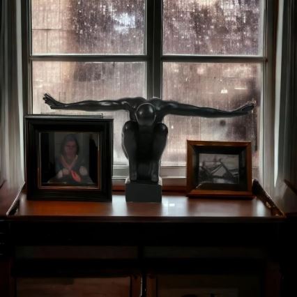 Decorazione da tavolo 25x41x20 cm resina/nero