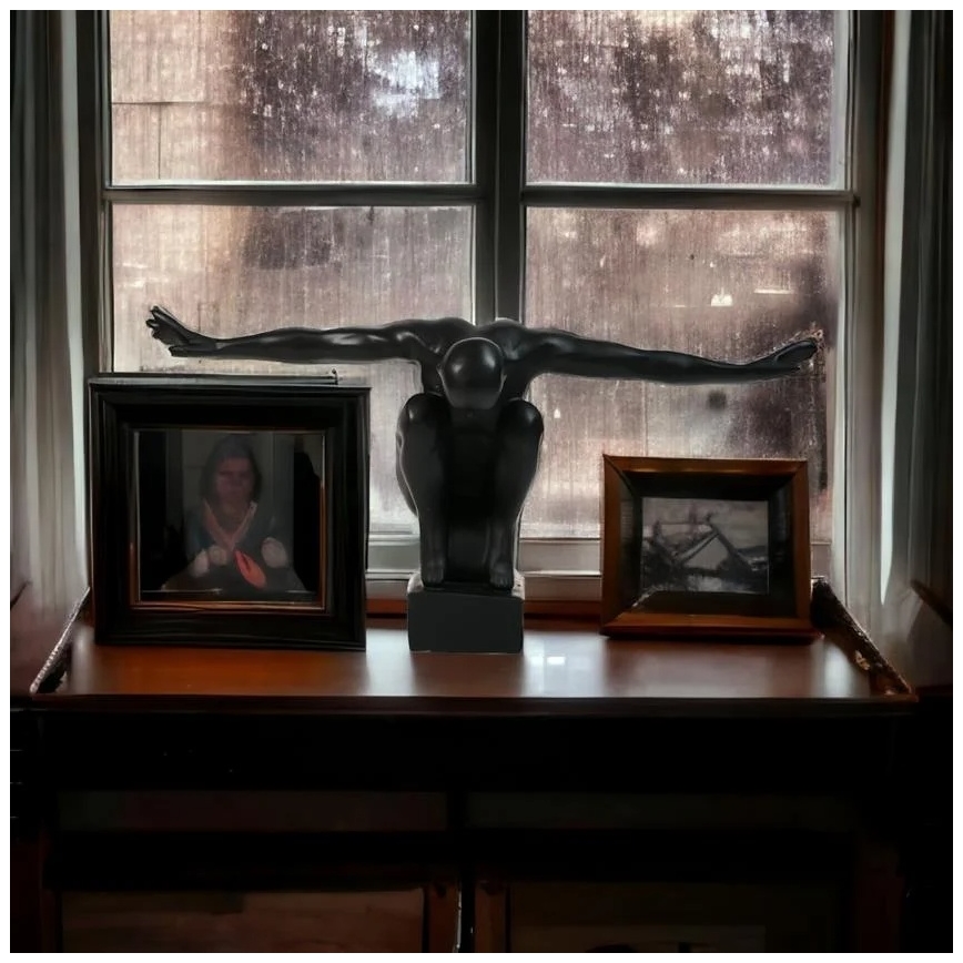 Decorazione da tavolo 25x41x20 cm resina/nero