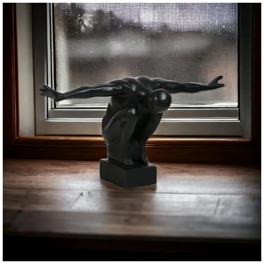 Decorazione da tavolo 25x41x20 cm resina/nero