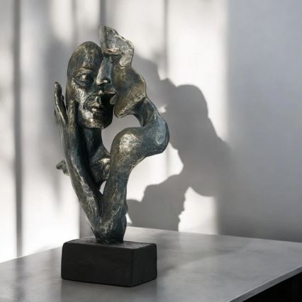 Decorazione da tavolo 31,5 x 9,5 x 19 cm in resina con finitura patinata