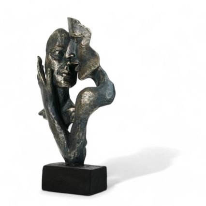 Decorazione da tavolo 31,5 x 9,5 x 19 cm in resina con finitura patinata