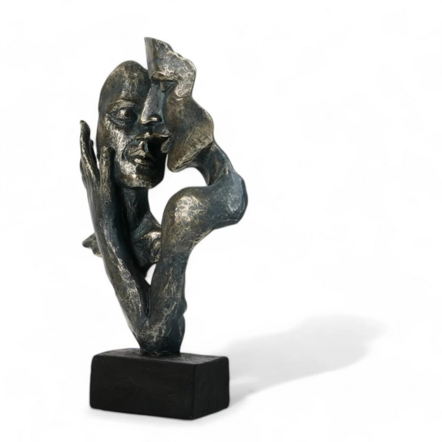 Decorazione da tavolo 31,5 x 9,5 x 19 cm in resina con finitura patinata