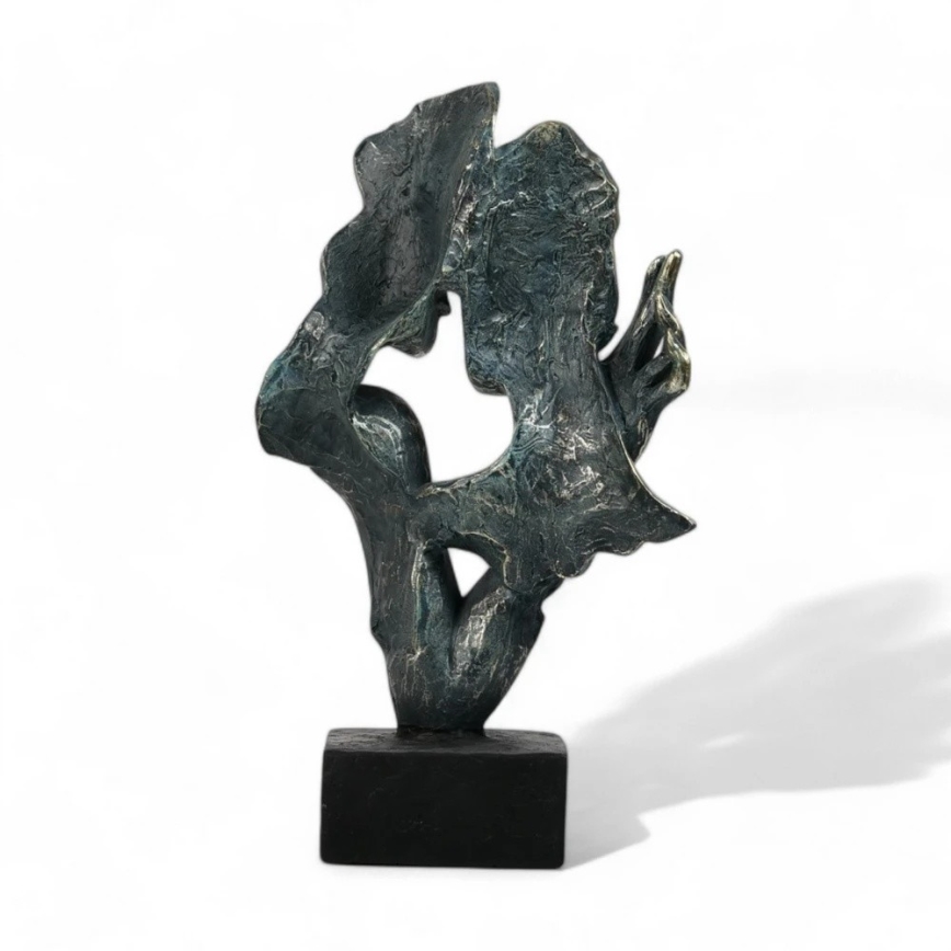 Decorazione da tavolo 31,5 x 9,5 x 19 cm in resina con finitura patinata